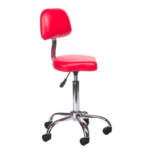 Taboret kosmetyczny z oparciem BH-7268 Czerwony-30360