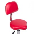 Taboret kosmetyczny z oparciem BH-7268 Czerwony-30361