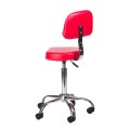 Taboret kosmetyczny z oparciem BH-7268 Czerwony-30364
