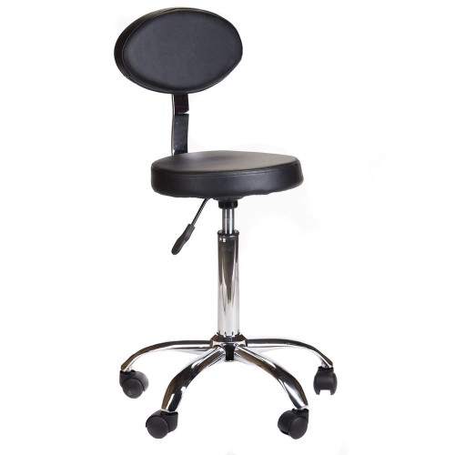 Taboret kosmetyczny z oparciem BH-7289 Czarny-29554