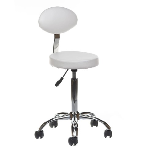 Taboret kosmetyczny z oparciem BH-7289 Biały-28585