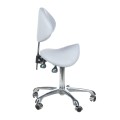 Taboret kosmetyczny z oparciem BY-3004 szary-30802